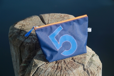 wasserdichte Persennningkosmetiktasche in dunkelblau mit blauer 5